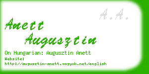 anett augusztin business card